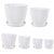 6PCS Simple Plastic Round Plant Pots Vertical Stripes Flower Pot Green Gardening - Green