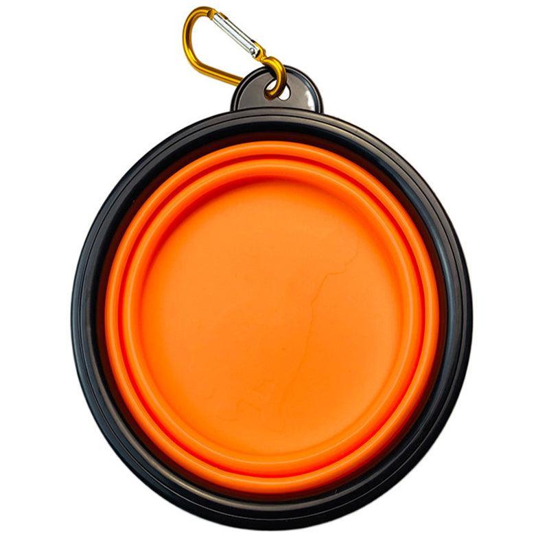 Collapsible Silicone Pet Bowl for Cat Dog Portable Food and Water Feeder - Black