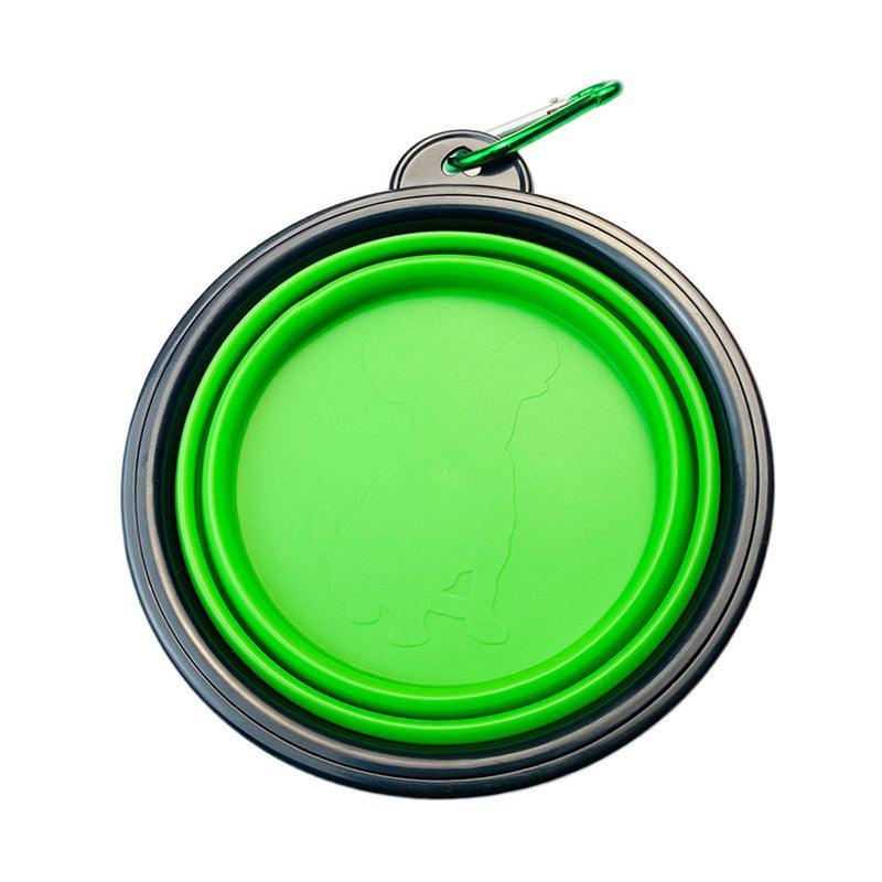 Collapsible Silicone Pet Bowl for Cat Dog Portable Food and Water Feeder - Black