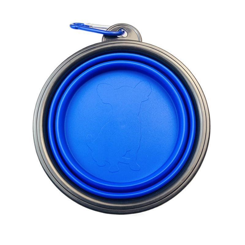 Collapsible Silicone Pet Bowl for Cat Dog Portable Food and Water Feeder - Black