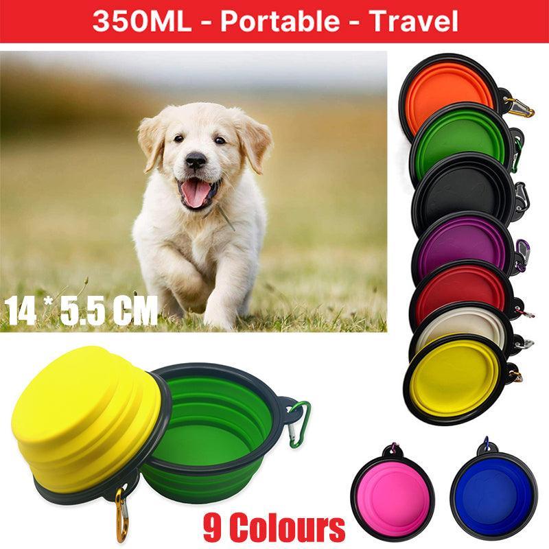 Collapsible Silicone Pet Bowl for Cat Dog Portable Food and Water Feeder - Red