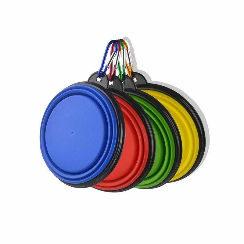 Collapsible Silicone Pet Bowl for Cat Dog Portable Food and Water Feeder - Red