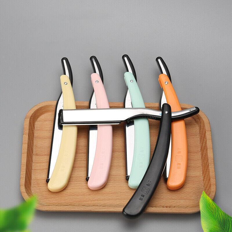 Old Shaver Razor Eyebrow Knife Folding Manual Shaver Holder Home Salon Tool Au - Black+10PCS Blades