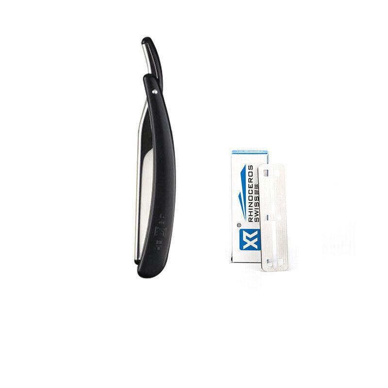 Old Shaver Razor Eyebrow Knife Folding Manual Shaver Holder Home Salon Tool Au - Blue+10PCS Blades