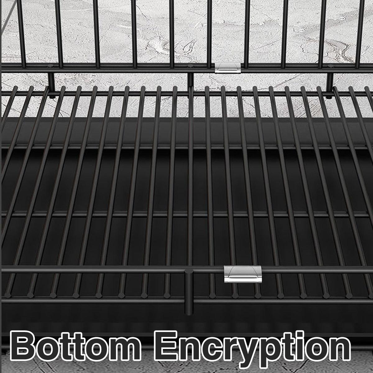 Metal Dog Crate Pet Cage with Divider for Puppies Cats Kennel Indoor Pet House - Small-Blue