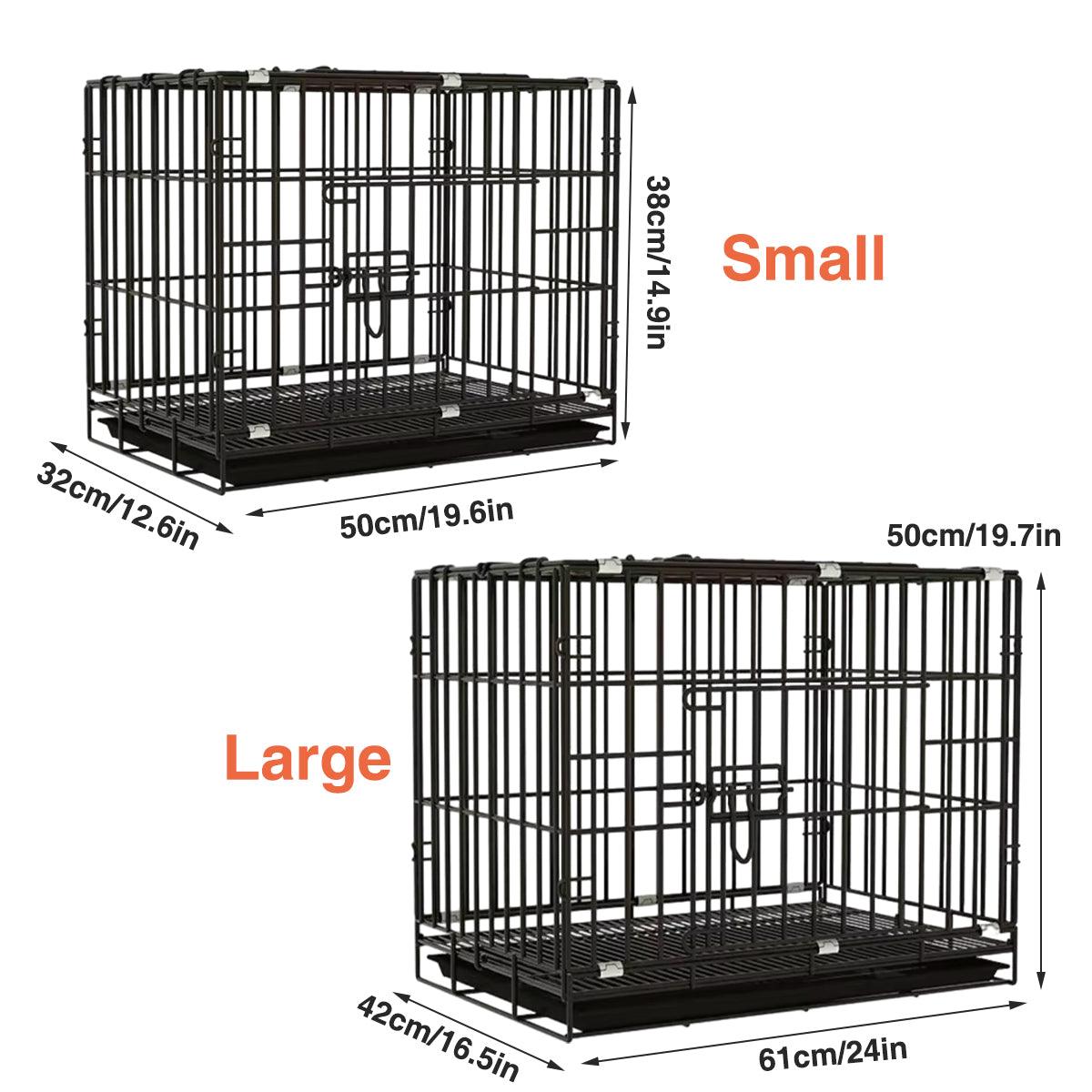 Metal Dog Crate Pet Cage with Divider for Puppies Cats Kennel Indoor Pet House - Large-Blue