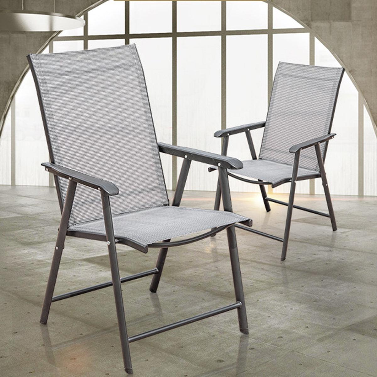 Outdoor Folding Chair Metal Portable Patio Balcony Chair with Backrest Sub Chair