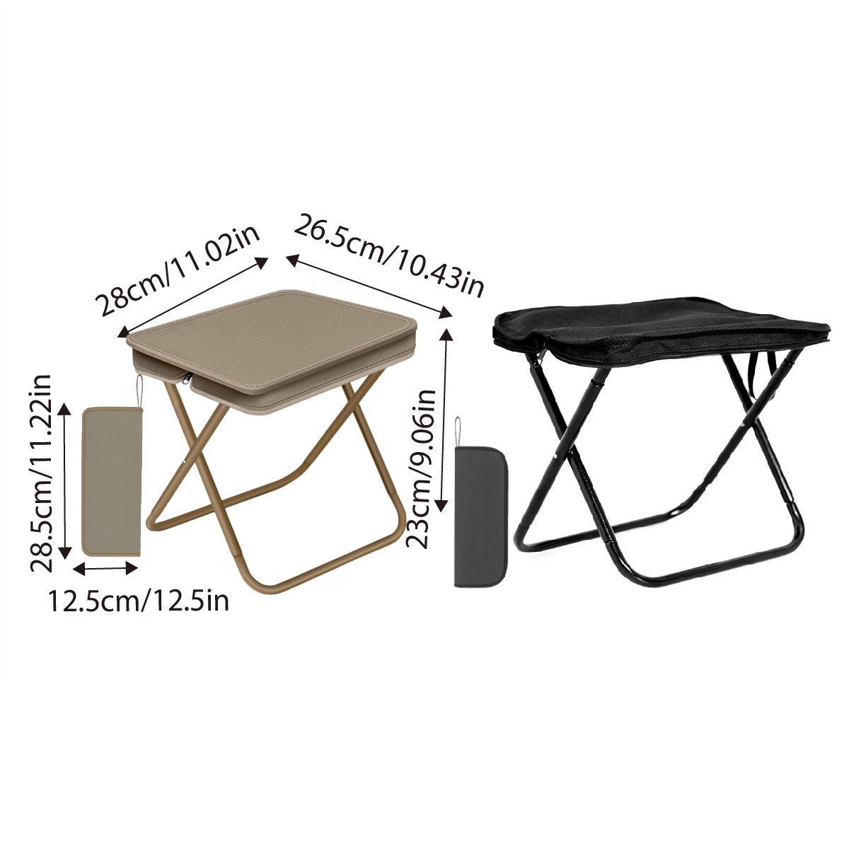 Portable Folding Camping Chair Handbag Stool Lightweight Outdoor Folding Tools - Khaki