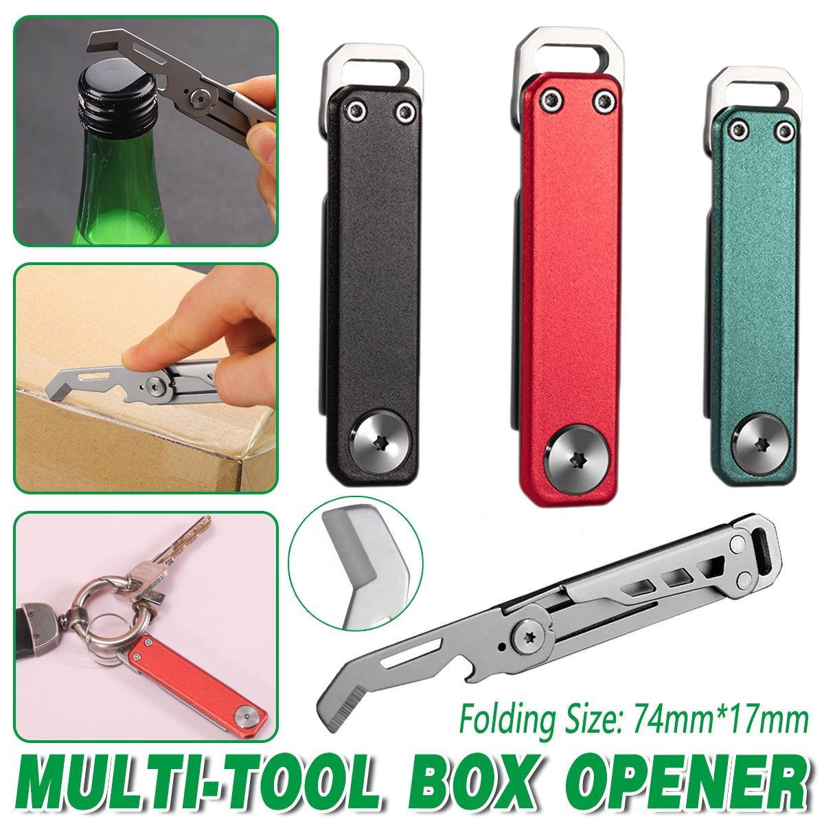 Multifunctional Folding Knife Case Opener Portable Bottle Opener EDC Tool Kit - Green