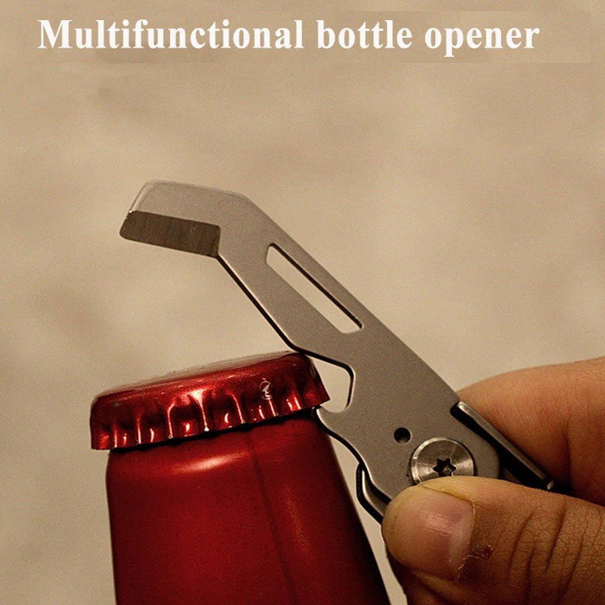 Multifunctional Folding Knife Case Opener Portable Bottle Opener EDC Tool Kit - Red