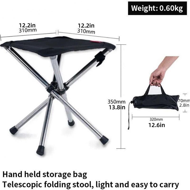 Portable Outdoor Telescopic Folding Stool Camping Chair Fishing Seat Lightweight