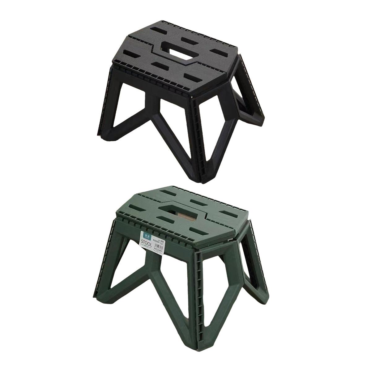 Foldable Stool Portable Fishing Stool Compact Folding Small Bench Outdoor Seat - Black