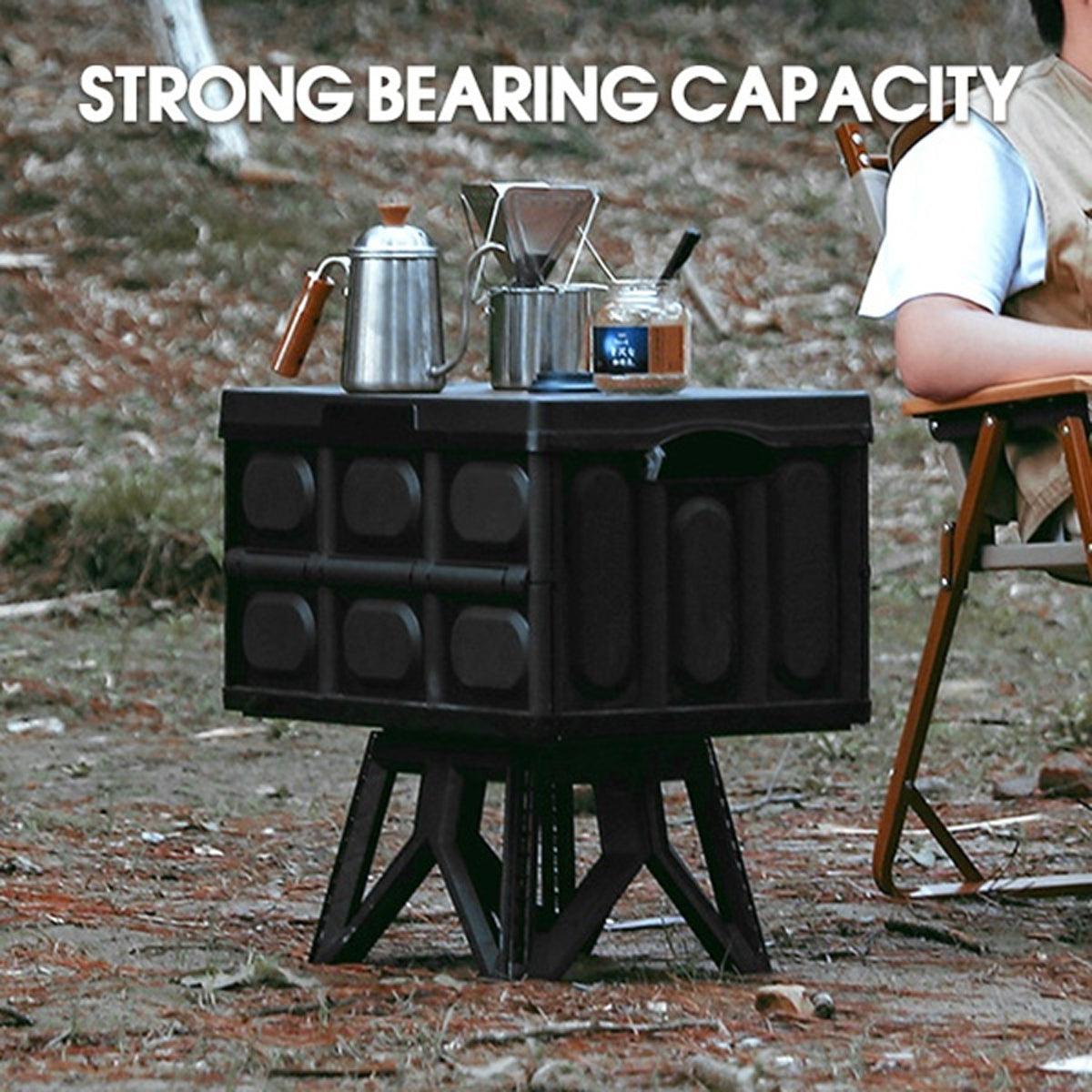 Foldable Stool Portable Fishing Stool Compact Folding Small Bench Outdoor Seat - Black