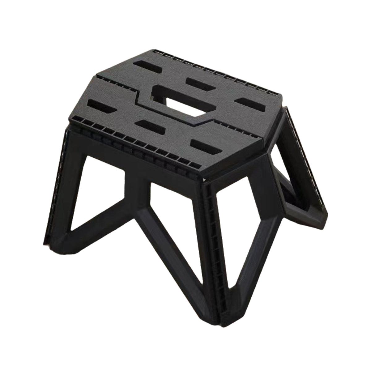 Foldable Stool Portable Fishing Stool Compact Folding Small Bench Outdoor Seat - Black