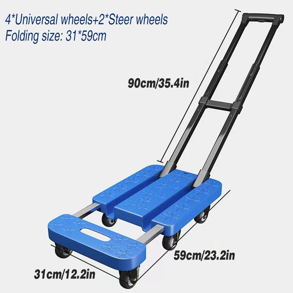 Folding Platform Trolley Heavy Duty Hand Truck Foldable Cart Push Dolly Movin