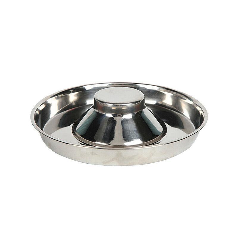 Stainless Steel Pet Bowl Slow Feeder Dish Puppy Dog Cat Food Feeding Weaning Bowl - L