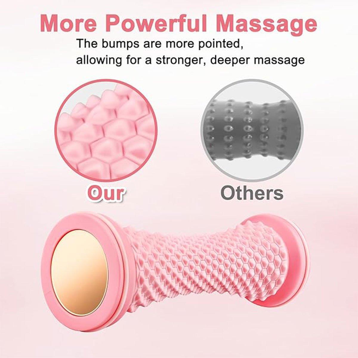 Foot Massage Roller Yoga Trainer Muscle Relaxation Plantar Fascia Relief Fitness - Pink