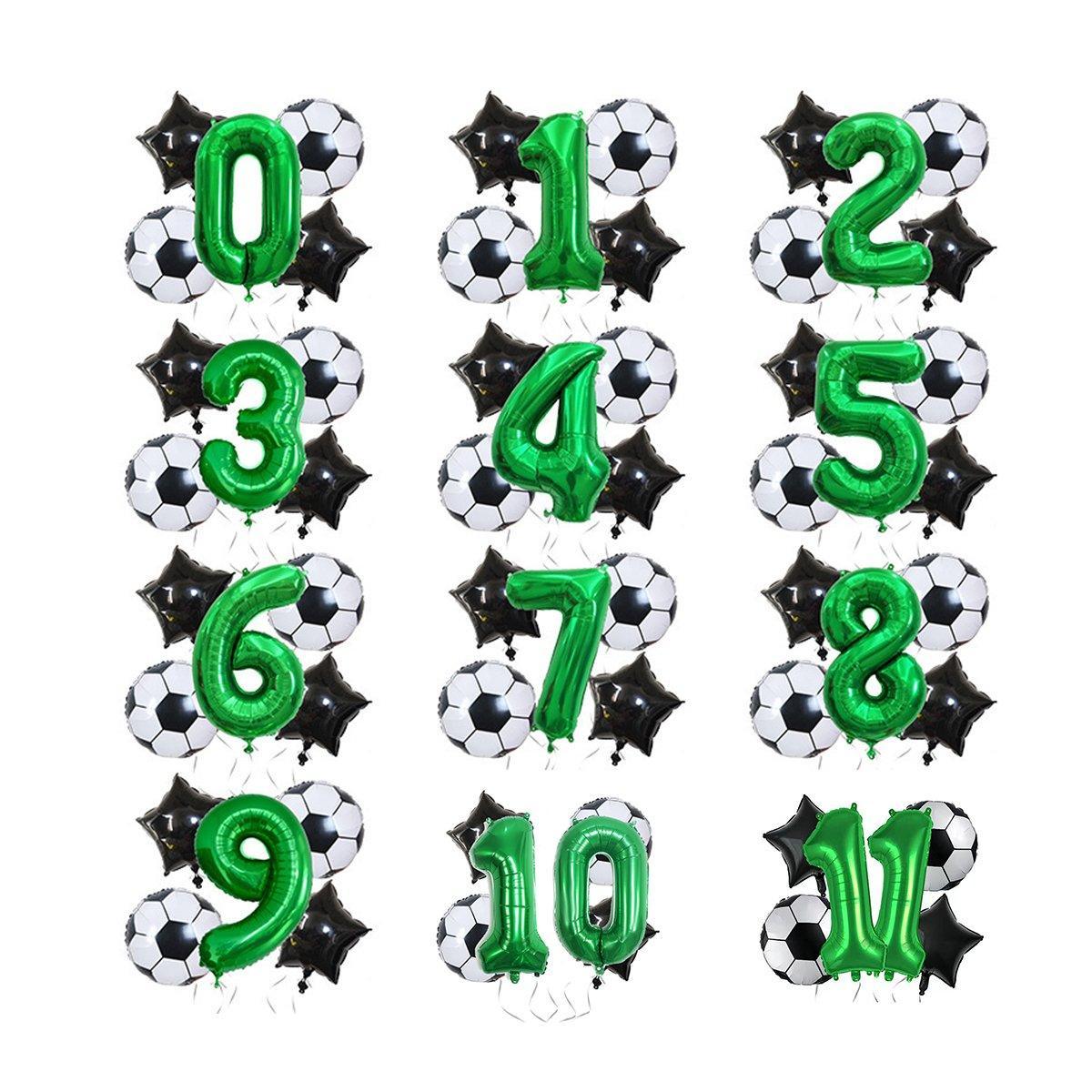 32 Inch Green Soccer Balloons 5 Pieces Set World Cup Birthday Party Decoration - 1
