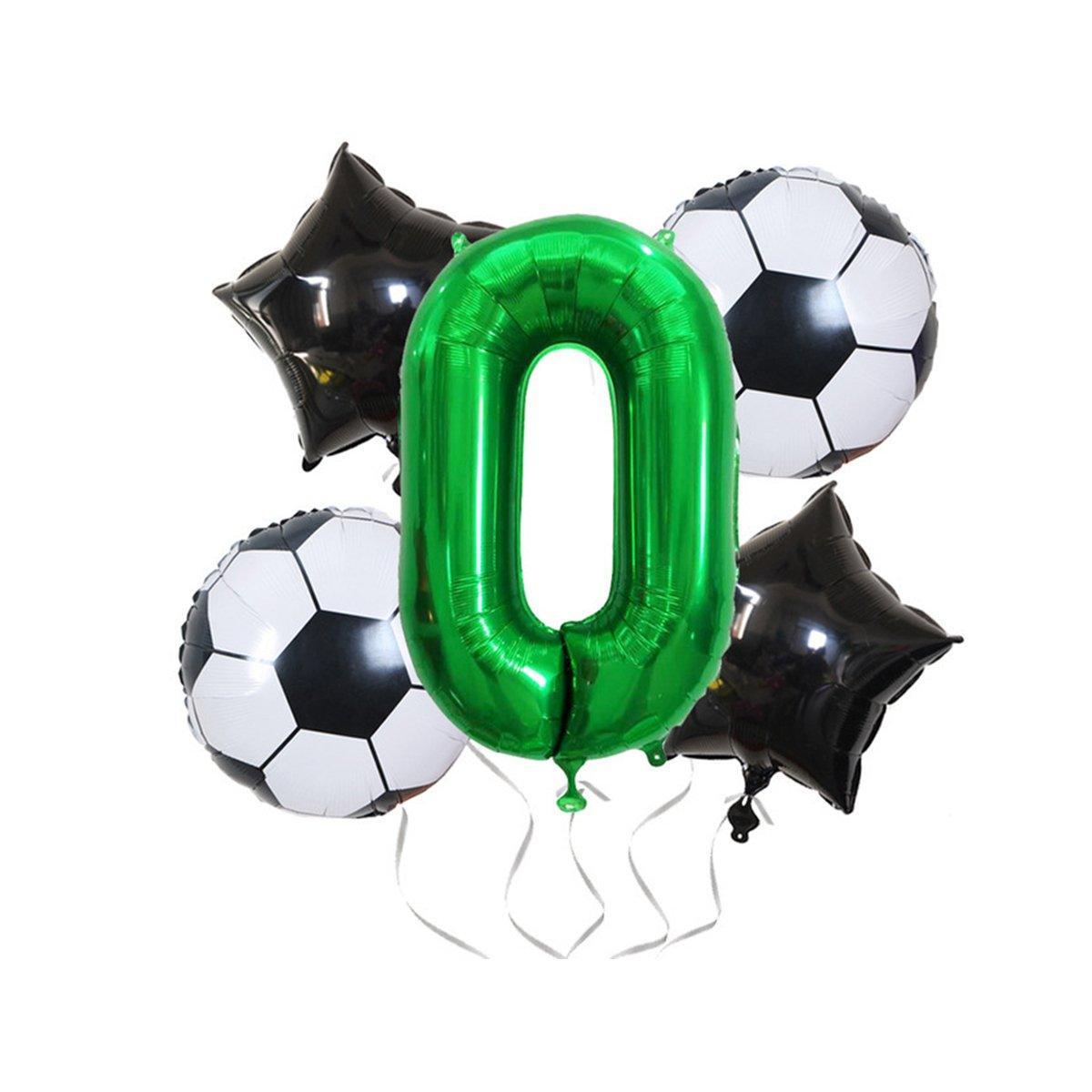 32 Inch Green Soccer Balloons 5 Pieces Set World Cup Birthday Party Decoration - 4