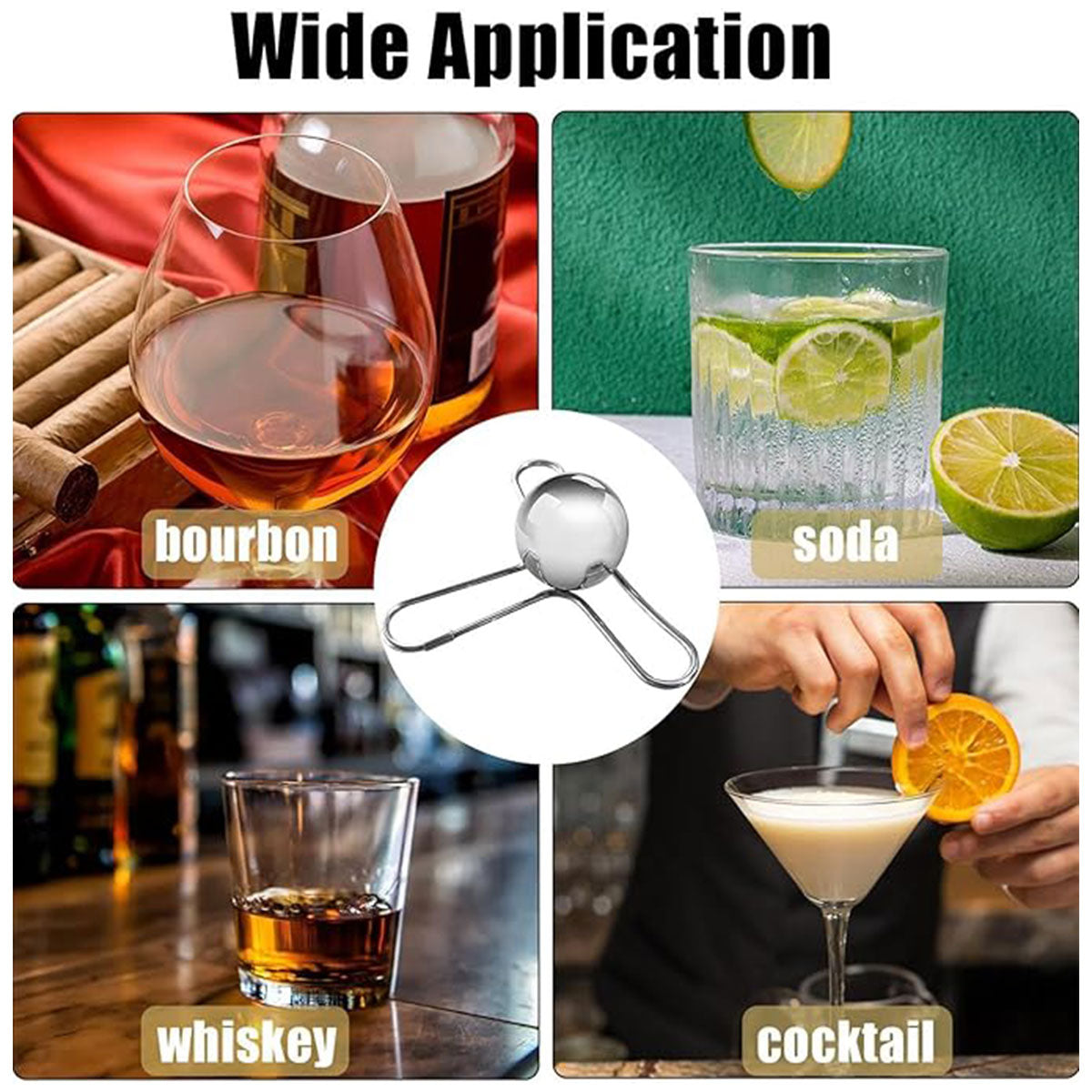 3/4 Forks Stainless Steel Ice Balls Reusable Spherical Whisky Chilling Stones - 4 Forks