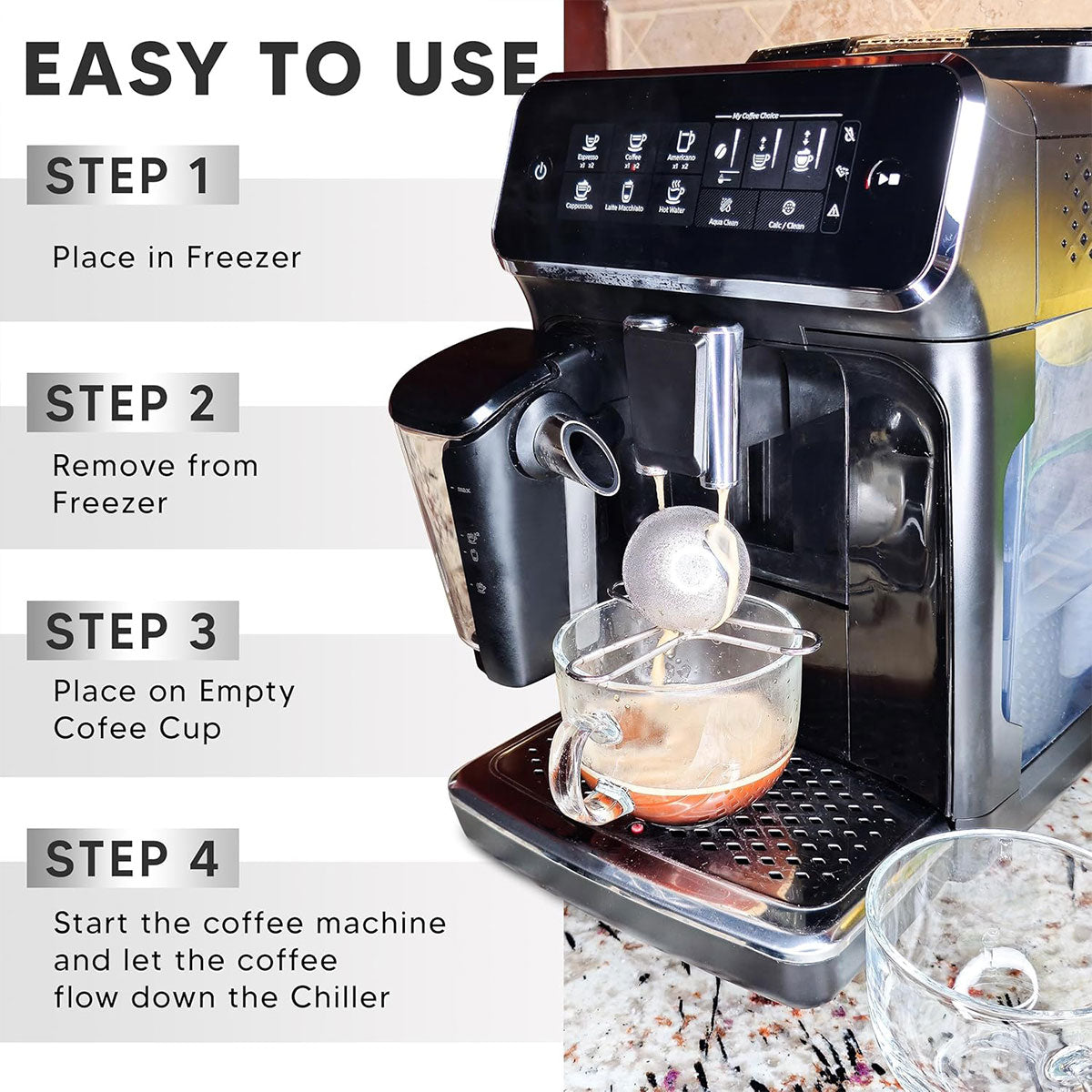 3/4 Forks Stainless Steel Ice Balls Reusable Spherical Whisky Chilling Stones - 4 Forks