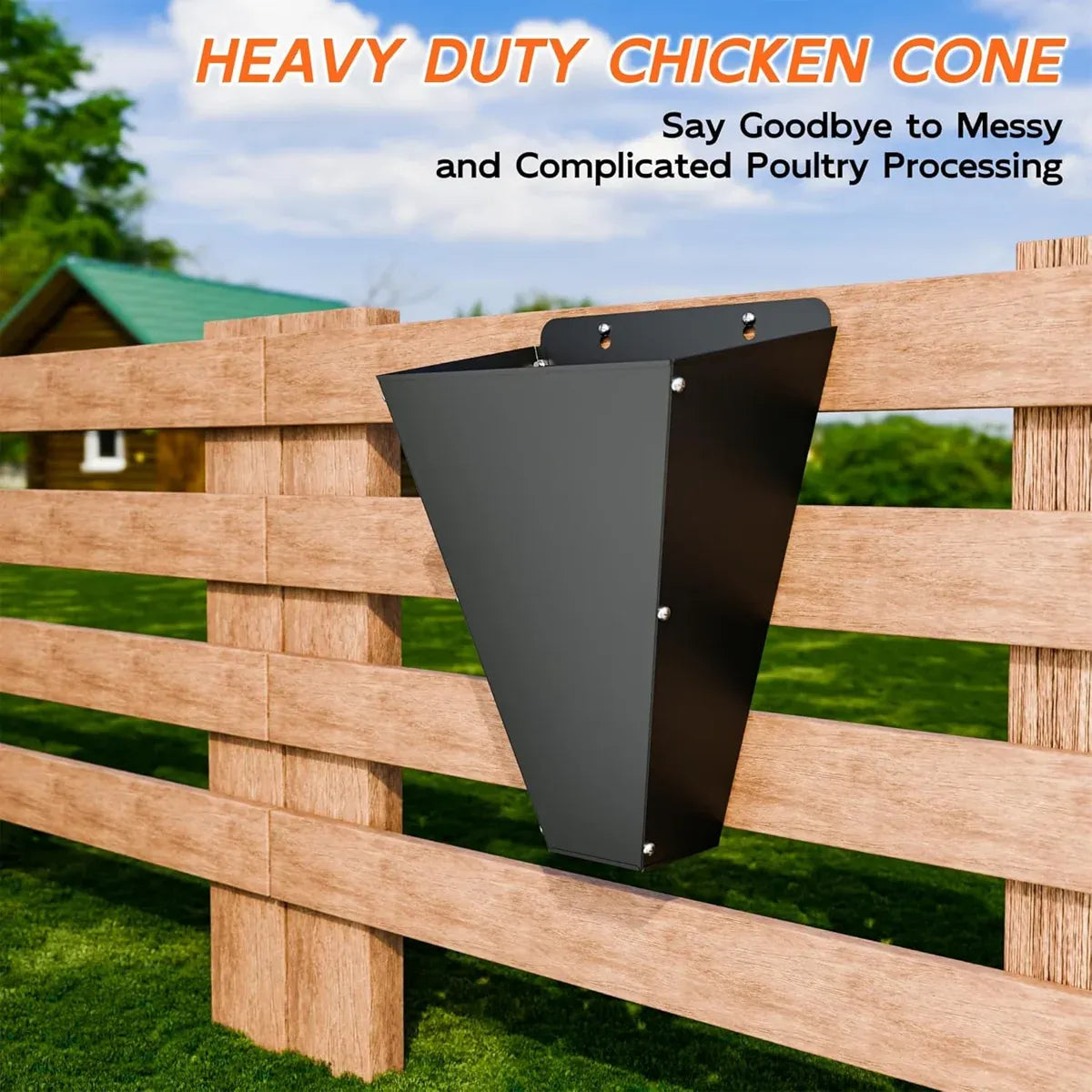 Metal Poultry Restraint Cone Flat Back Funnel Cone for Chicken Duck Goose