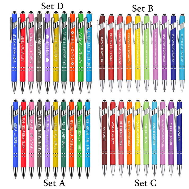 Funny Pens Swear Word Pen Set Black Ink Writing Pen Funny Office Diary Gift - Set A