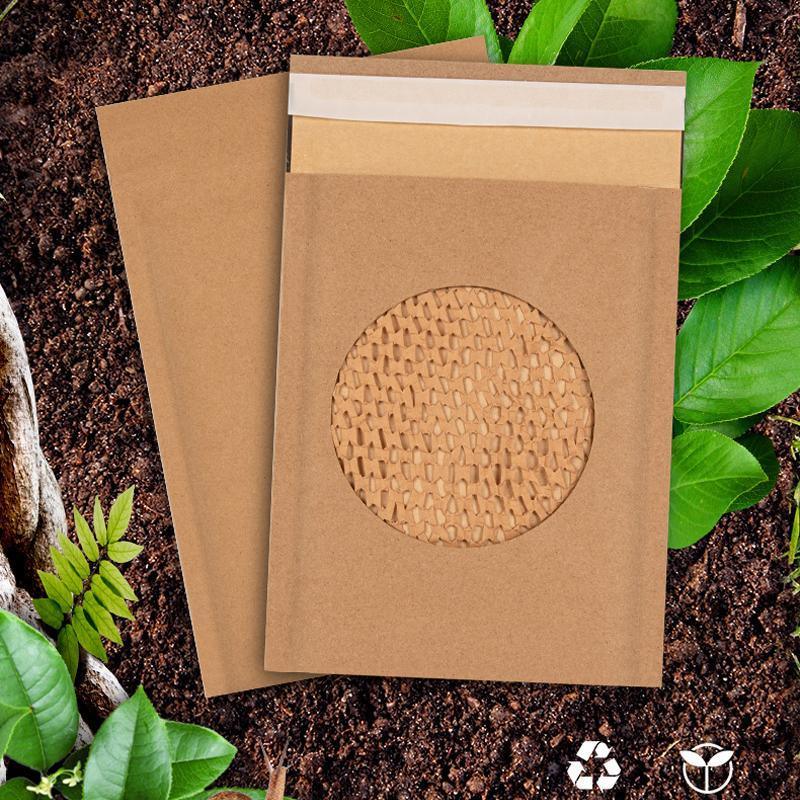 100PCS Honeycomb Wrap Bags Kraft Paper Cushion Eco Friendly Protective Wrapping - 17*22.5+4.5CM