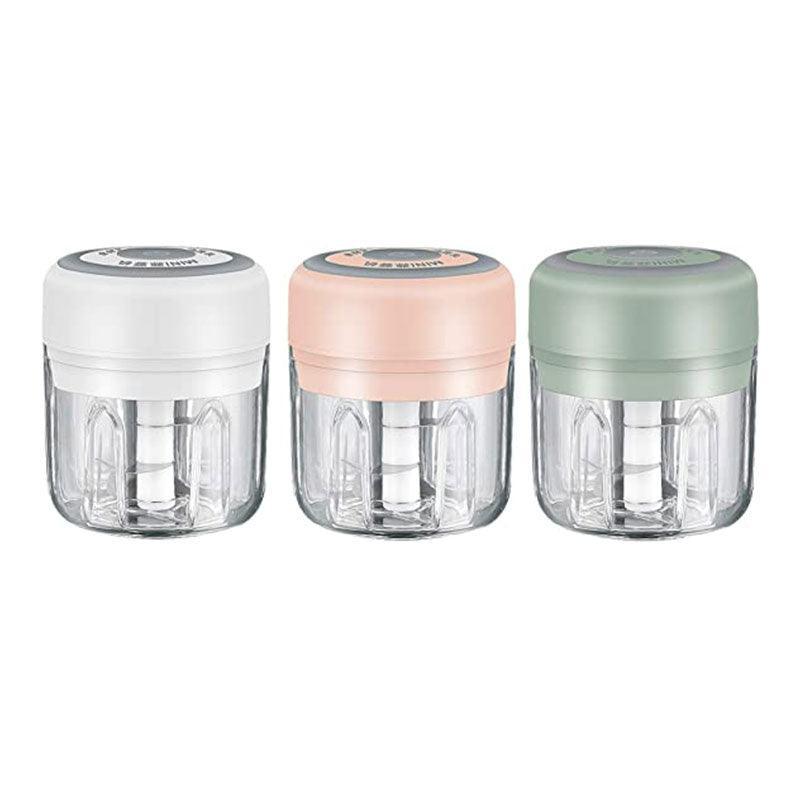 250Ml Usb Rechargeable Mini Food Garlic Grinder Electric Garlic Chopper Cordless - Pink