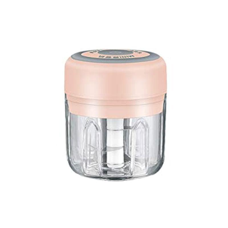 250Ml Usb Rechargeable Mini Food Garlic Grinder Electric Garlic Chopper Cordless - Pink