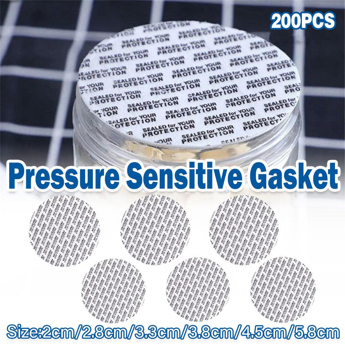200pcs Pressure Sensitive Gasket Self Adhesive Bottle Cap Sealing Liner for Jars - 5.8cm