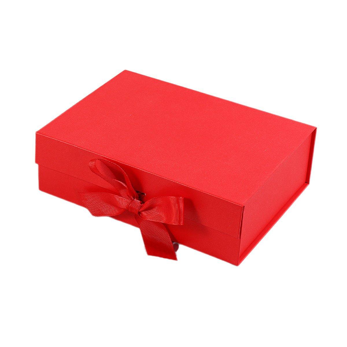 5X Medium Premium Gift Boxes with Ribbon Multi-Color Hamper Packaging Set - Orange