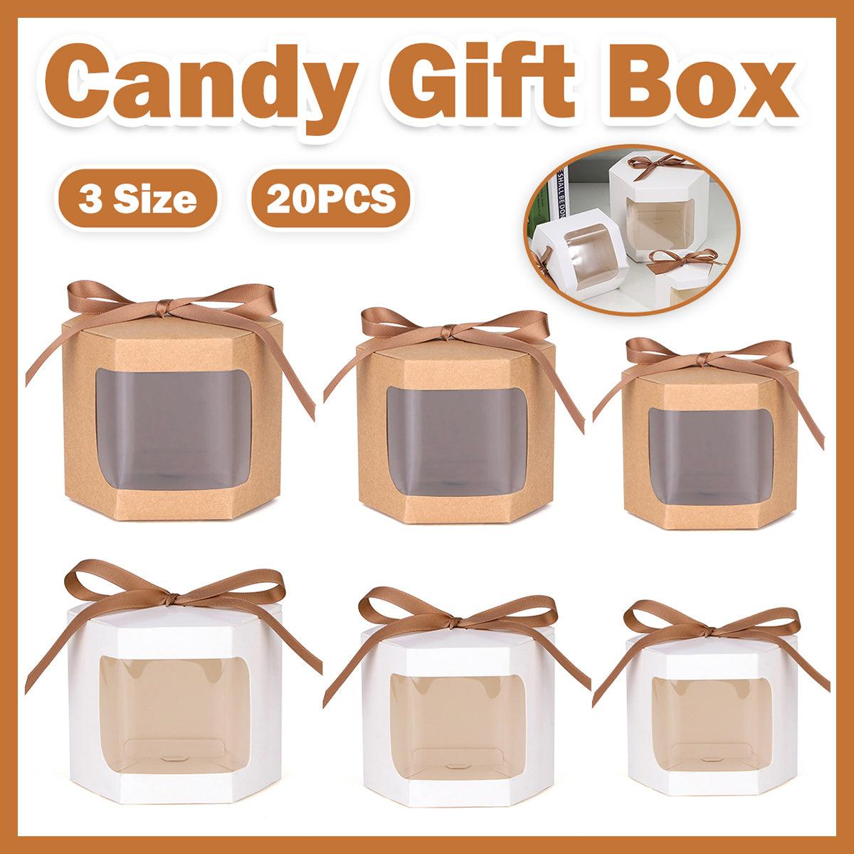 20PCS Small Gift Box Candy Storage Box Party Favor Treat Packaging Recyclable - Kraft-S