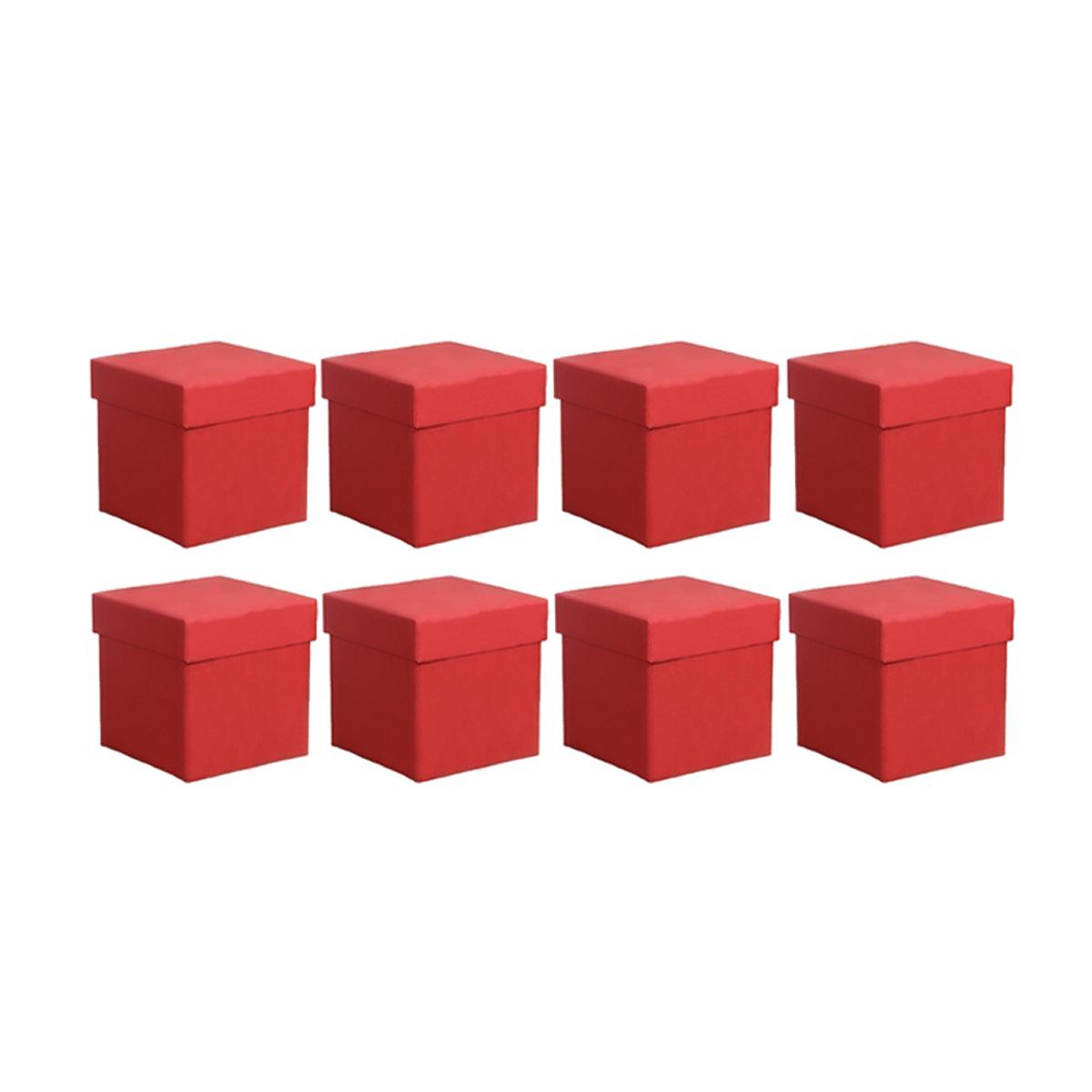 Square Gift Boxes 8pcs Empty Packaging Boxes for Favour Party Wedding Storage - Black-12x12cm