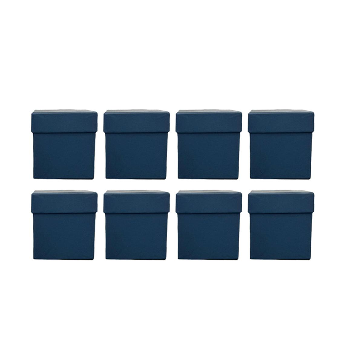 Square Gift Boxes 8pcs Empty Packaging Boxes for Favour Party Wedding Storage - Black-12x12cm