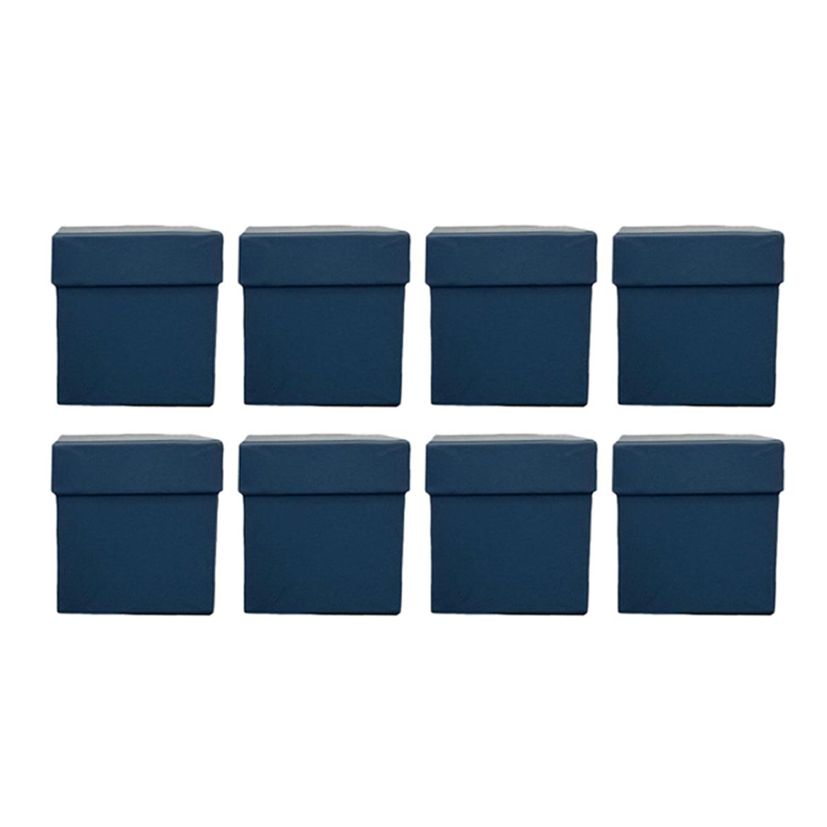 Square Gift Boxes 8pcs Empty Packaging Boxes for Favour Party Wedding Storage - Black-12x12cm