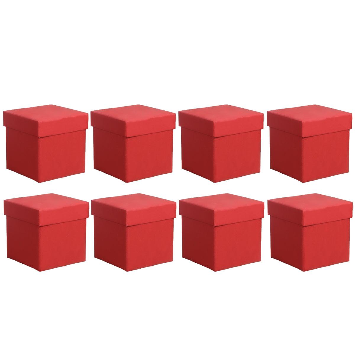 Square Gift Boxes 8pcs Empty Packaging Boxes for Favour Party Wedding Storage - Red-20x16.5cm