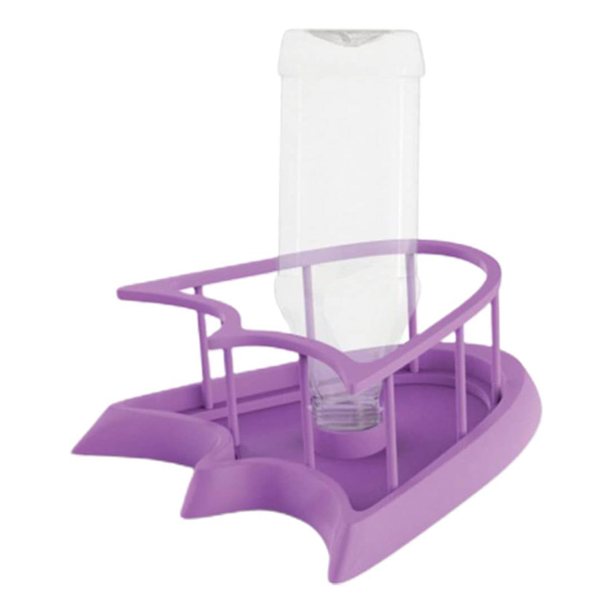 Reptile Water Bowl with Bottle for Lizard Gecko Snake Inverted Bottle Dispenser - Green Lotus Leaf