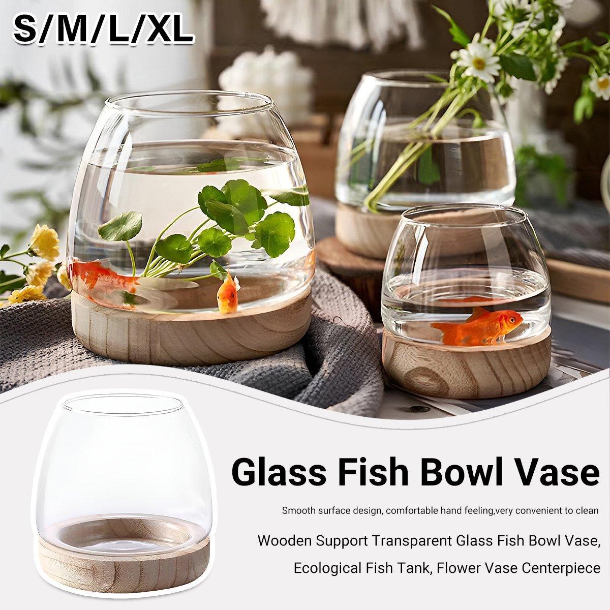 Japanese Style Small Glass Vases Fish Tank for Elegant Home Decor - S