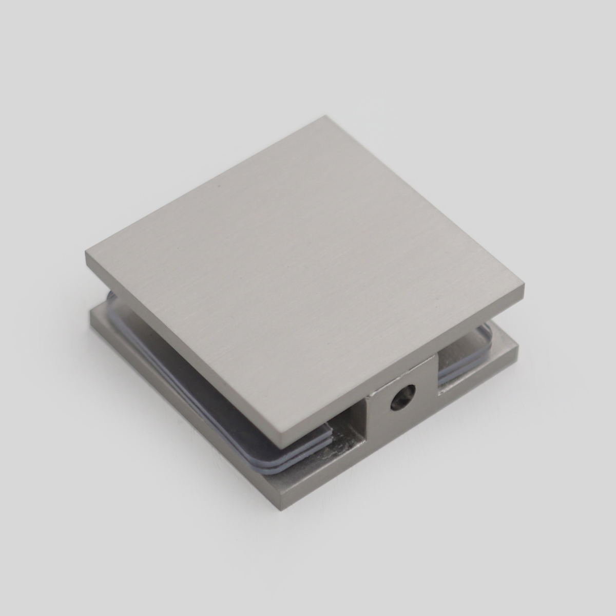 Shower Glass Clip Single Hole Square Bracket Partition Bathroom Accessories - Chrome