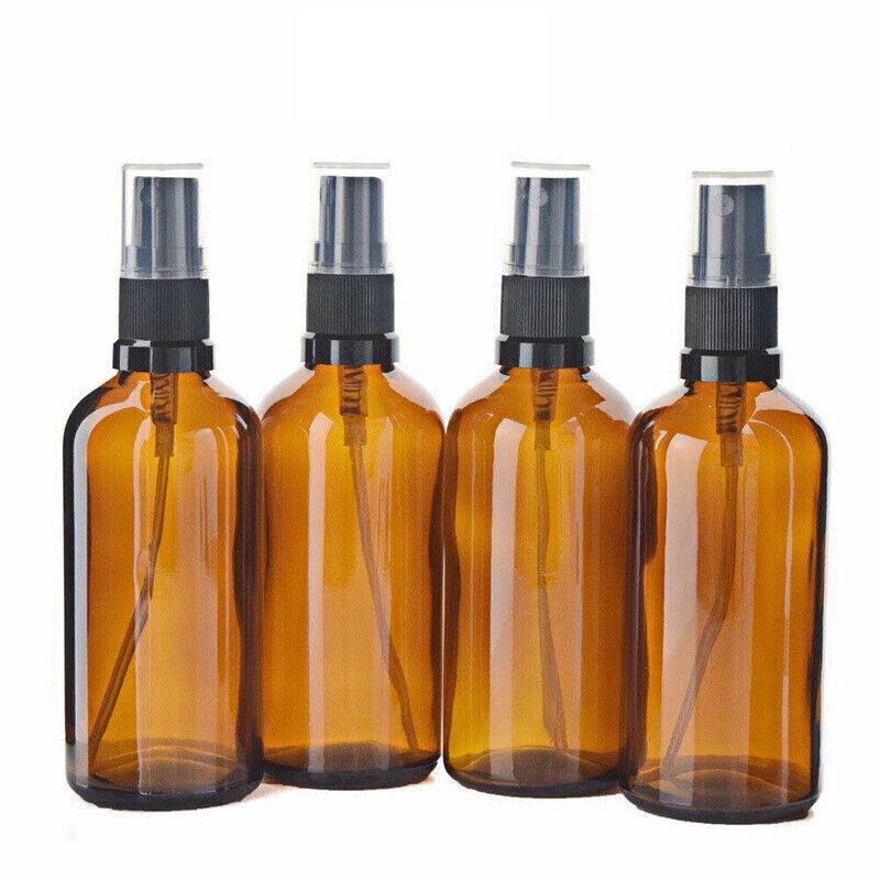 30-100Ml Amber Glass Essential Oil Spray Roller Bottles Mist Sprayer Containers - Upgrade 100 ML 5PCS