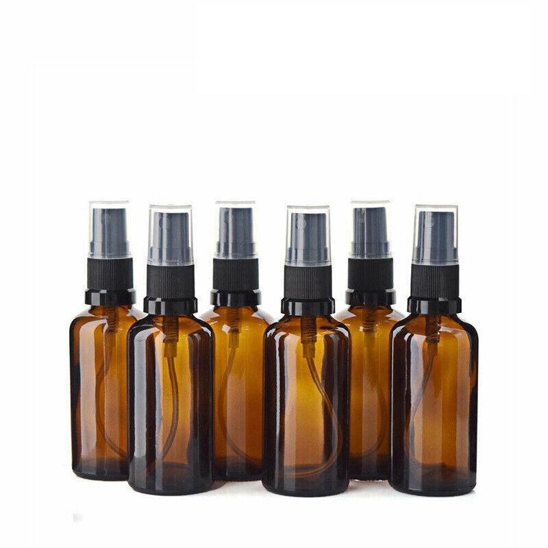 30-100Ml Amber Glass Essential Oil Spray Roller Bottles Mist Sprayer Containers - Upgrade 100 ML 5PCS