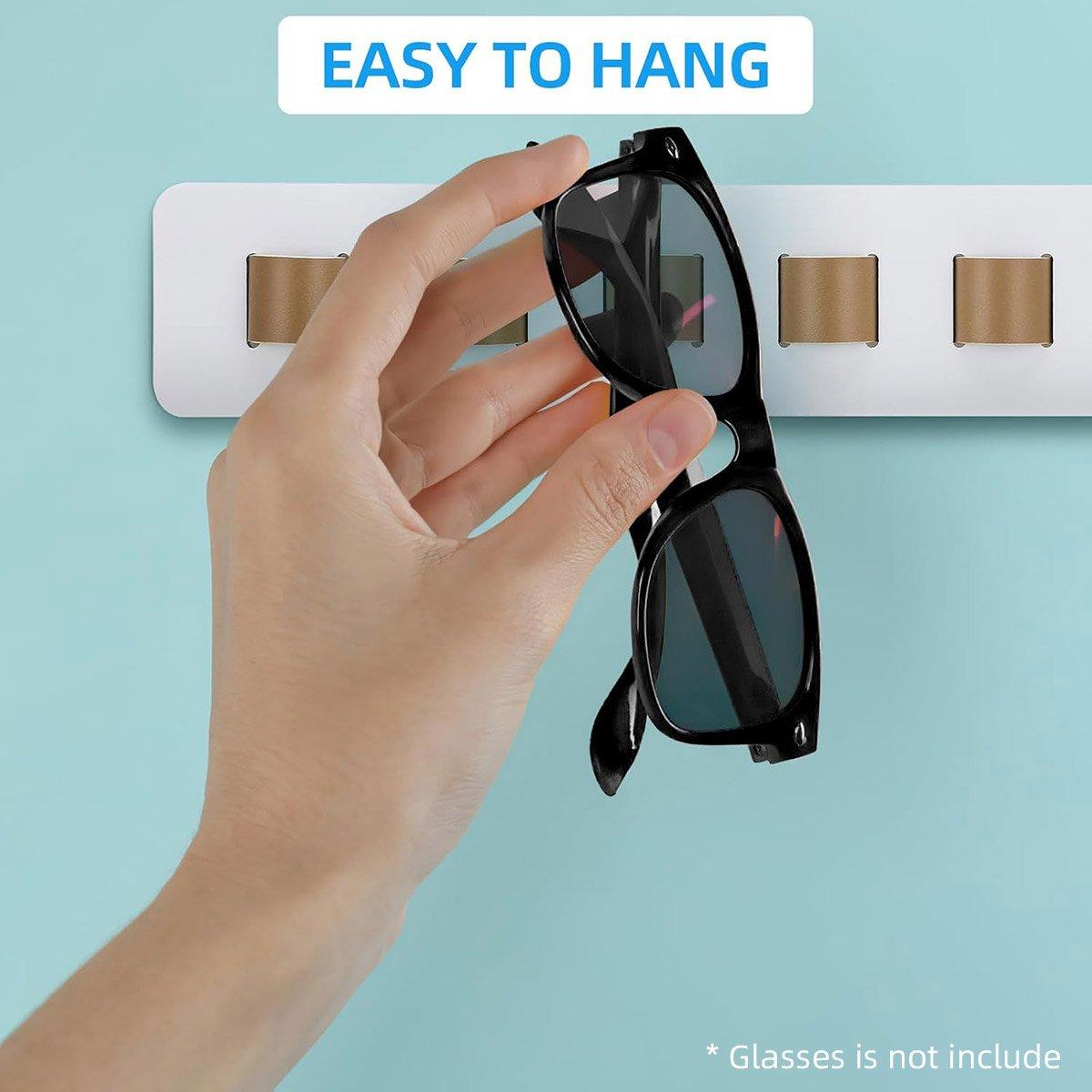 Wall Mount Glasses Storage Rack for Sunglasses Organizer Home Display Rack - Black