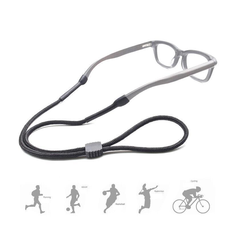 Glasses Lanyard Sports Comfortable Nylon Adjustable Spectacles Neck Strap Cord - Black