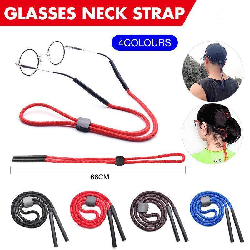 Glasses Lanyard Sports Comfortable Nylon Adjustable Spectacles Neck Strap Cord - Brown