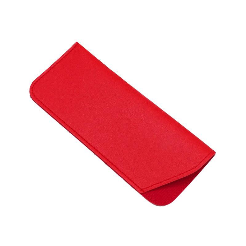 Pu Leather Eyeglass Sunglasses Reading Glasses Case Soft Pouch Bag Pocket - Black