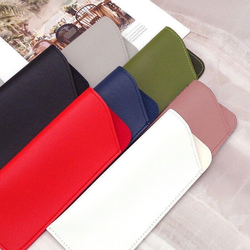 Pu Leather Eyeglass Sunglasses Reading Glasses Case Soft Pouch Bag Pocket - Navy