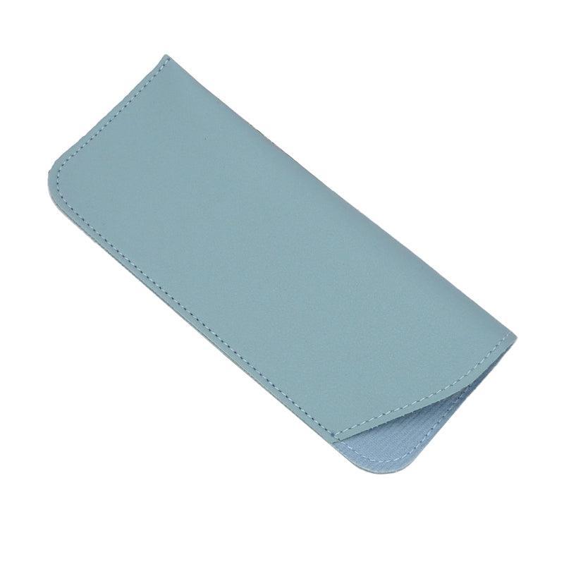 Pu Leather Eyeglass Sunglasses Reading Glasses Case Soft Pouch Bag Pocket - White