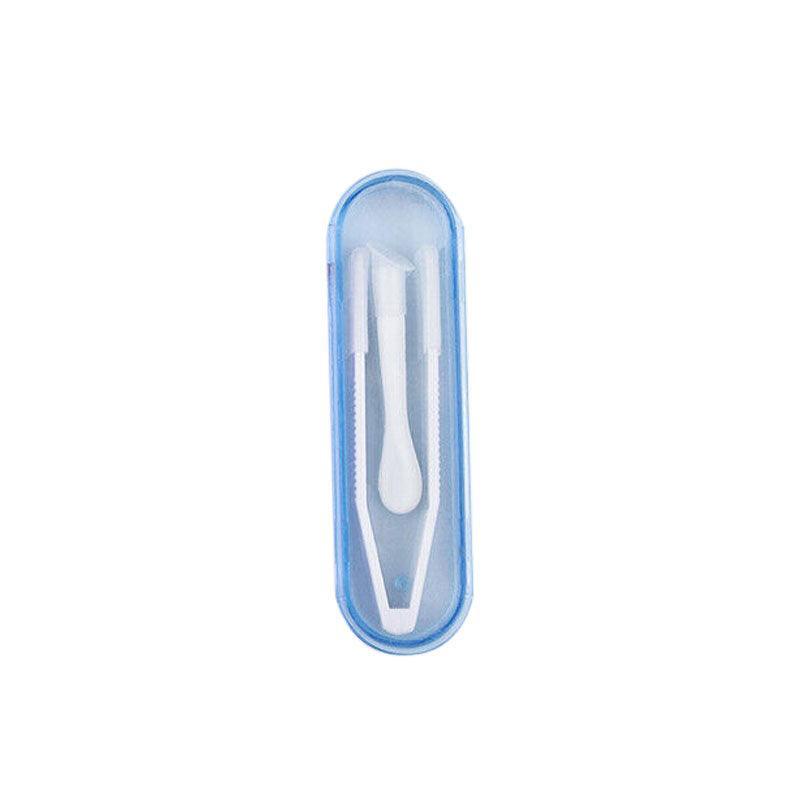 Contact Lens Tweezers Stick Inserter Remover Tool Kit Tip Storage Case Box Set - White