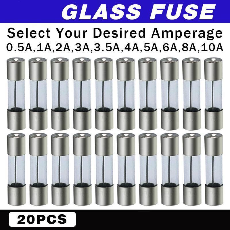 20Pcs M205 Glass Fuse 5Mm X 20Mm Slow Blow 250V / Select From 0.5A To 10A  Amp - 20PCS F4A
